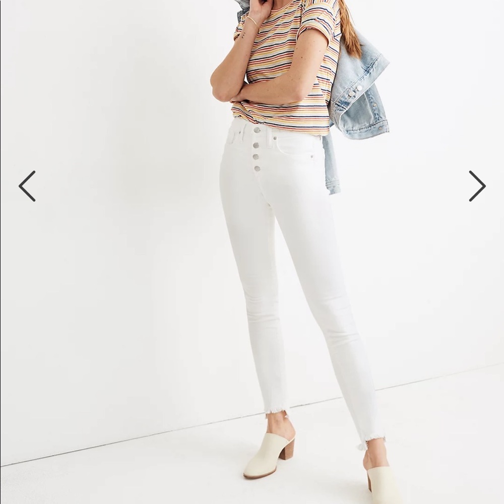 10" High-Rise Skinny Jeans in Pure White: Step-Hem Edition